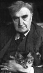 RVW pictured with his favourite cat Foxy. 1942